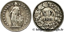 SWITZERLAND 1/2 Franc Helvetia 1929 Berne XF 