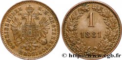 AUTRICHE 1 Kreuzer aigle bicéphale 1881 Vienne TTB+ 