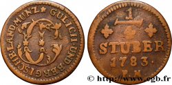 ALLEMAGNE - JULIERS-BERG 1/4 Stuber Duché de Jülich-Berg monogramme de Carl Théodore de Bavière 1783 Düsseldorf TB 