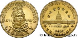 ESTADOS UNIDOS DE AMÉRICA 1/2 Dollar Proof bicentennaire du Congrès buste de la Liberté / bâtiment du Capitole 1989 San Francisco - S