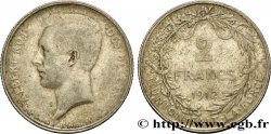 BELGIUM 2 Francs Albert Ier légende française 1912  VF 