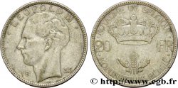 BELGIQUE 20 Francs Léopold III position B 1935  TTB 