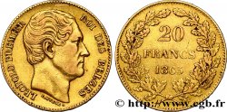 BÉLGICA 20 Francs Léopold Ier 1865 Bruxelles
