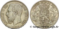 BELGIQUE 5 Francs Léopold II 1870  TTB 
