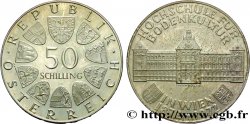 AUTRICHE 50 Schilling 100e anniversaire de l’Universität für Bodenkultur de Vienne 1972  SPL 