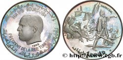 TUNISIE 1 Dinar Proof Habib Bourguiba - Hannibal 1969 