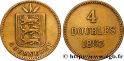 GUERNESEY 4 Doubles armes du baillage de Guernesey 1893 Heaton TTB 