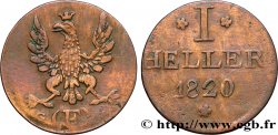 DEUTSCHLAND - FRANKFURT FREIE STADT 1 Heller aigle - ville libre de Francfort 1820 Francfort