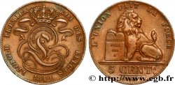 BELGIQUE 5 Centimes monogramme de Léopold Ier / lion 1849 