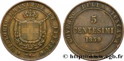 ITALIE - TOSCANE 5 Centesimi Gouvernement de la Toscane, Victor Emmanuel, armes de Savoie 1859 Birmingham TB+ 