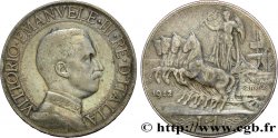 ITALIE 1 Lire Victor Emmanuel III / quadrige 1er type 1912 Rome - R TB+ 