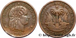HAITI 2 Centimes an 78 emblème “Liberté créole” de Roty 1881 Paris