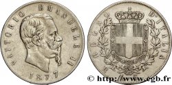 ITALY 5 Lire Victor Emmanuel II 1877 Rome VF 