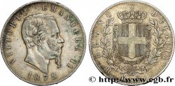 ITALIE 5 Lire Victor Emmanuel II 1878 Rome TB+ 