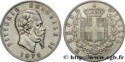 ITALY 5 Lire Victor Emmanuel II 1876 Rome VF 