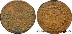 BRÉSIL 20 Réis  Pierre Ier du Brésil 1825 Rio de Janeiro TTB+ 