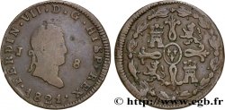 ESPAGNE 8 Maravedis Ferdinand VII 1821 Jubia TB 