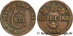 SUÈDE 1/12 Skilling Charles XIII 1812  TTB 