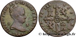 ESPAGNE 8 Maravedis Isabelle  1843 Jubia TB 