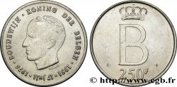 BELGIQUE 250 Francs jubilé d’argent du roi Baudouin légende flamande 1976 Bruxelles SUP 