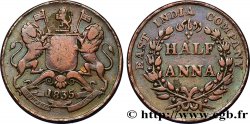INDIA BRITÁNICA 1/2 Anna East India Company 1835 Madras