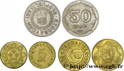 ASERBAIDSCHAN Lot de 3 monnaies 5, 20 et 50 Qapik 1992 