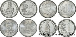 PARAGUAY Lot de 4 monnaies de 1, 5, 10 et 50 Guaranies 1980-1984 