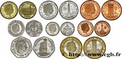 INSEL MAN Lot de 8 monnaies 1, 2, 5, 10, 20 & 50 Pence, 1 & 2 Pounds 2009 