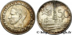 BELGIQUE 50 Francs Exposition Universelle de Bruxelles, Baudouin Ier, Grand-Place de Bruxelles légende française 1958  SUP 