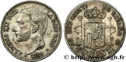 ESPAGNE 50 Centimos Alphonse XII 1880 Madrid TTB 