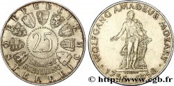 AUTRICHE 25 Schilling emblème / 200e anniversaire de la naissance de Mozart 1956  SUP 