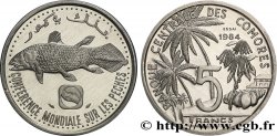 COMORE Essai de 5 Francs poisson coelacanthe / cocotiers 1984 Paris MS 