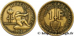 MONACO 1 Franc émission du Crédit Foncier de Monaco 1924 Poissy SS 