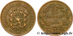 LUXEMBOURG 2 1/2 Centimes écu couronné 1854 Utrecht AU 