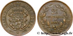 LUXEMBURG 2 1/2 Centimes écu couronné 1901 Utrecht VZ 