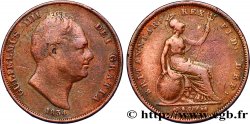 UNITED KINGDOM 1/2 Penny Guillaume IV 1834  VF 