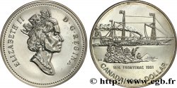 CANADA 1 Dollar Proof Elisabeth II / le vapeur Frontenac 1991 