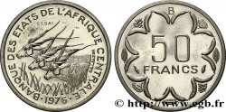 ÉTATS DE L&nbsp;AFRIQUE CENTRALE Essai de 50 Francs antilopes lettre ‘B’ République Centrafricaine 1976 Paris SPL 