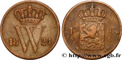 PAYS-BAS 1 Cent  emblème monogramme de Guillaume Ier 1824 Utrecht TB+ 