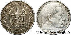 GERMANY 5 Reichsmark Aigle / Maréchal Paul von Hindenburg 1935 Munich AU 