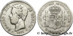 SPANIEN 5 Pesetas Amédée Ier  1871 Madrid S 