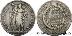 ITALY - SUBALPINE GAUL 5 Francs an 10 1802 Turin VF 