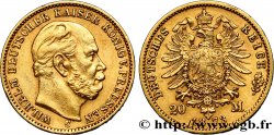 ALEMANIA - PRUSIA 20 Mark Guillaume Ier, 1e type 1873 Francfort