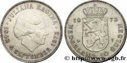 PAESI BASSI 10 Gulden 25e anniversaire de règne, reine Juliana 1973 Utrecht