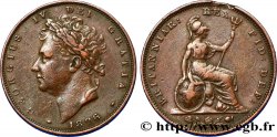ROYAUME-UNI 1 Farthing Georges IIII tête laurée / Britannia 1826  TTB+ 