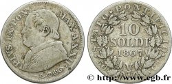 VATICAN ET ÉTATS PONTIFICAUX 10 Soldi Pie IX an XXII 1867 Rome TB+ 