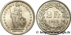 SCHWEIZ 2 Francs Helvetia 1953 Berne