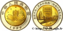 CHINA 10 Yuan Retour de Macao à la Chine : lotus stylisé / nouvelle constitution, pont Macao-Taipa et vue de la ville 1999 Shenyang