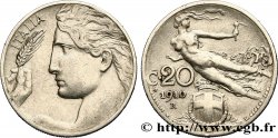 ITALIE 20 Centesimi  Italie / allégorie de la Liberté 1910 Rome - R TTB 