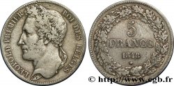 BELGIQUE 5 Francs Léopold Ier tête laurée 1848  TTB 